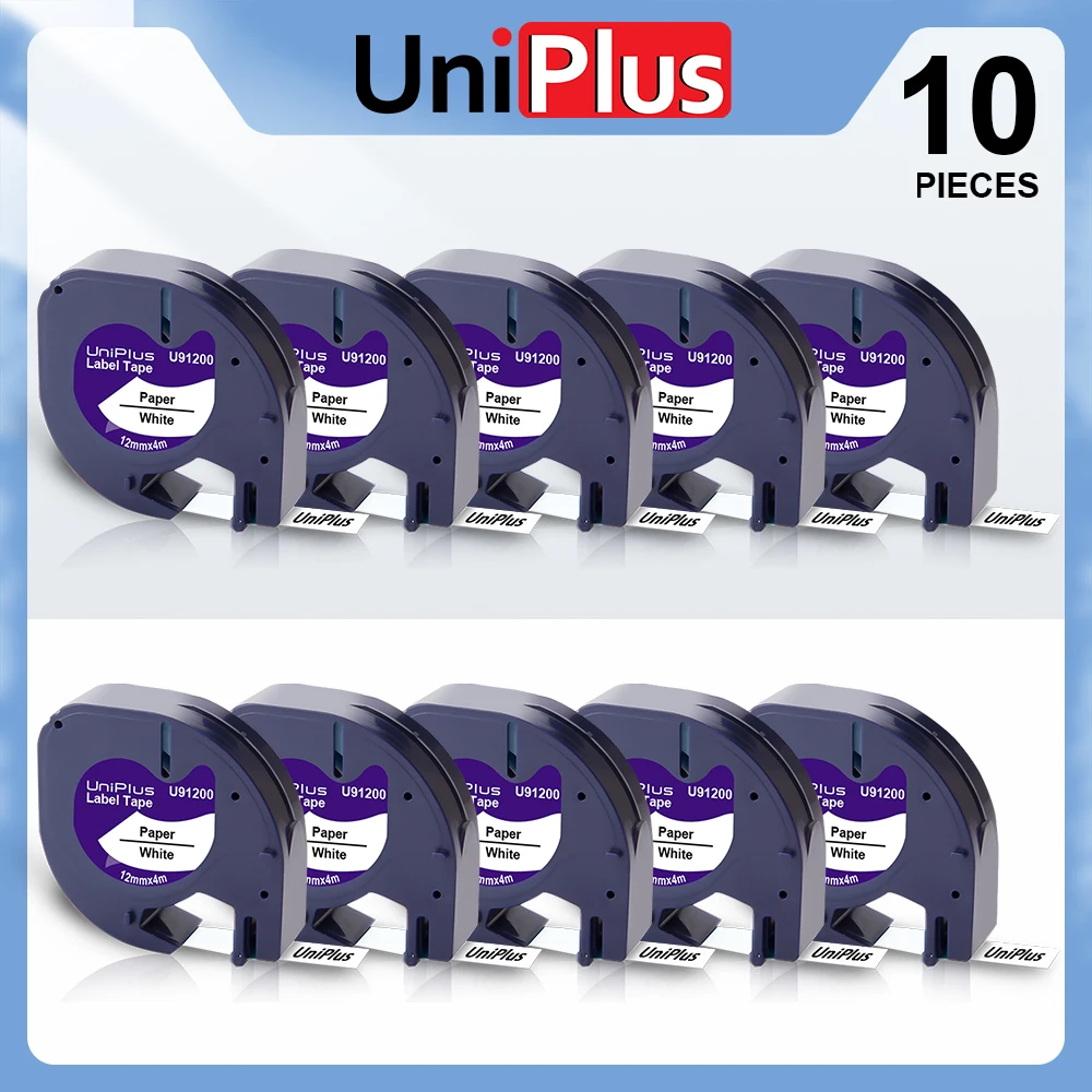 

10PK 91200 бумажная лента для этикеток, строевая лента для принтера Dymo Letratag 91200, черно-белая для маркировочной машины Dymo 100H