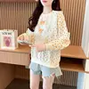 Sweatshirt Feminine Lace Slimming Versatile Age-Reducing Pullover Top 4