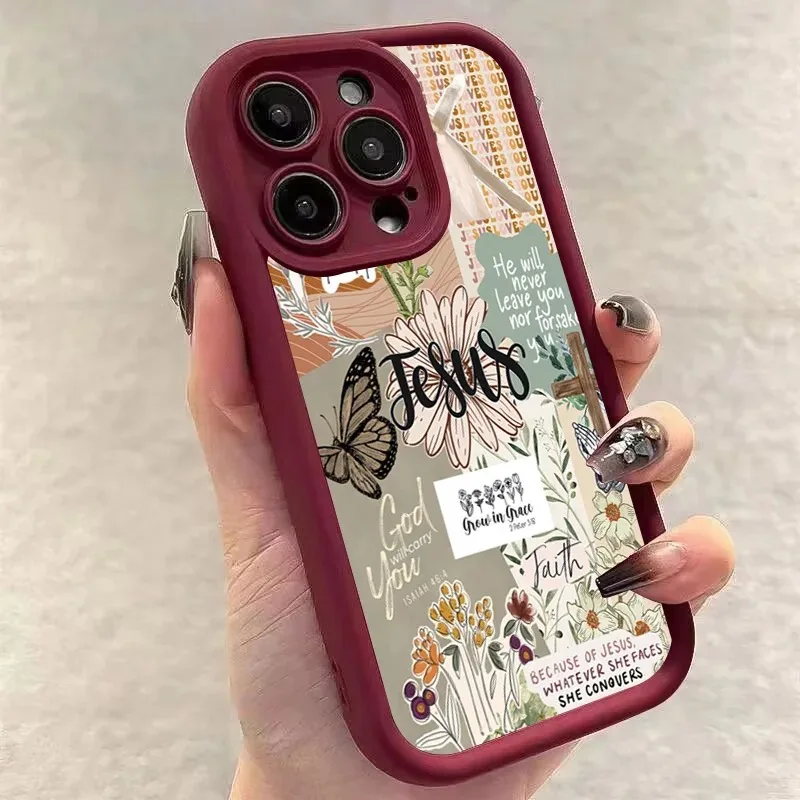 Divine Collage Pattern Thick Shockproof Phone Case - Protective and Stylish Cover