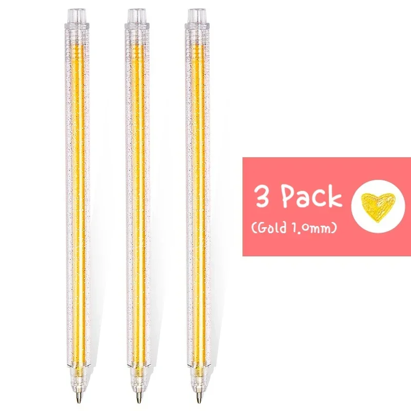 Set 4 Penne Gel Oro Metallizzato – 1.0 Mm, Inchiostro Oro Lucido, Perfette Per Calligrafia, Biglietti E Pittura - 2