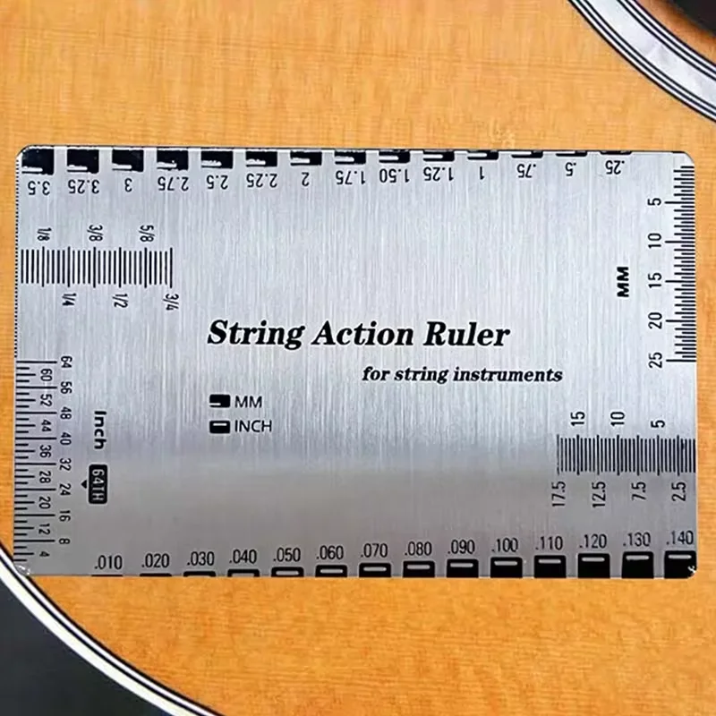Stainless Steel String Ruler String Action Gauge Action Gauge Guitar Repair Tool For Luthiers For Guitar Ukulele Bass 1PC