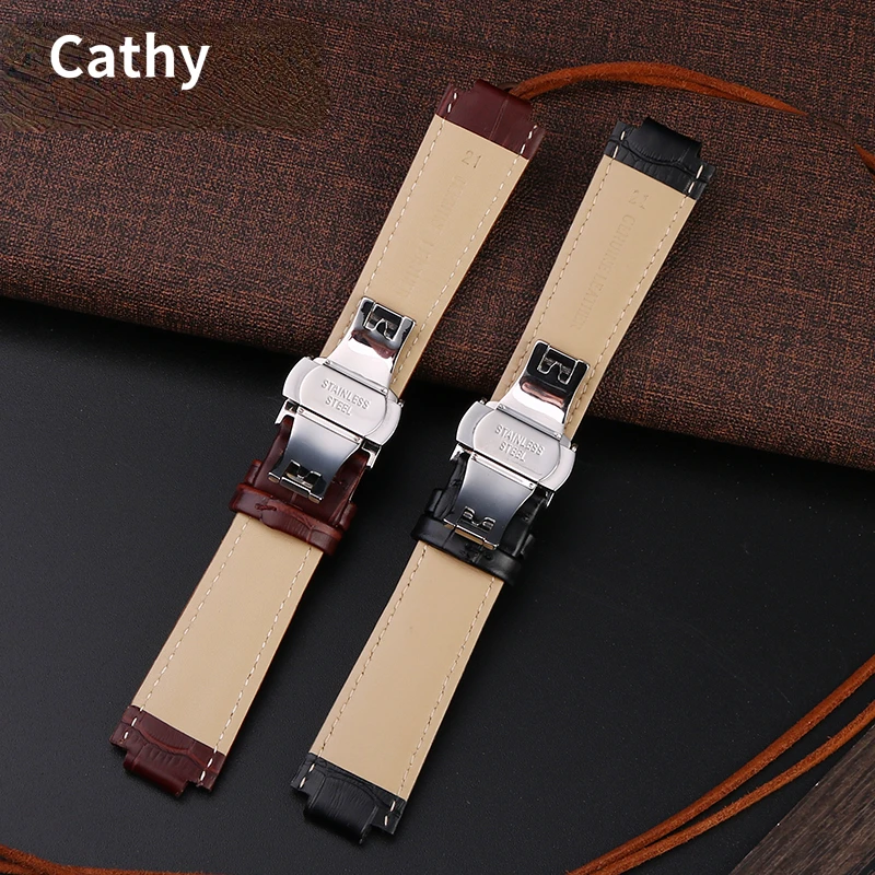 Correa de cuero de vaca para reloj LV para hombre y mujer, pulsera de reloj  de liberación rápida con inserto de Metal de la serie Louis Vuitton Tambour  Endlink - AliExpress