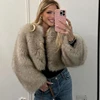 Clearance Fur Coat Women Warm Furry Long Sleeve Loose V-neek Female Outwear Autumn Winter Fashion Street All Match Lady Overcoat 1