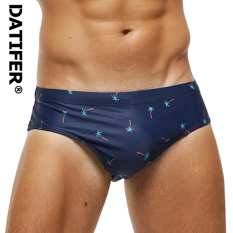 2022 Datifer New Mens Swim Briefs Sexy Short Homme Push Breathable Pad Men's Swimsuit Shorts Underpants Puls Size Swimsuir