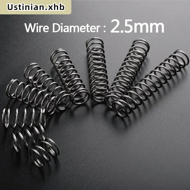 Premium Set of 5 Durable Spring Steel Compression Springs, Various Diameters and Lengths