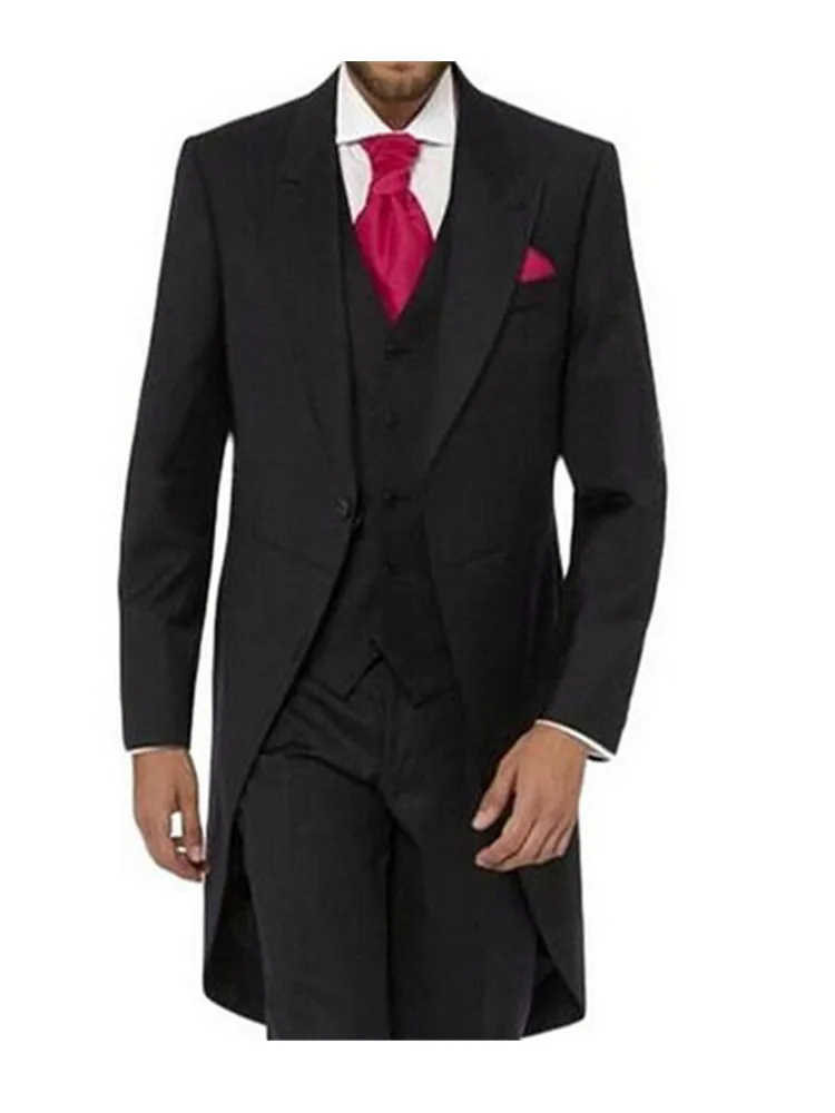 

2022 New Arrival Silm Fit Men's Fashion Suits Wedding Groommen Suits Tail Coat Brand Goods Business Suit (Jacket+Pants+Vest)