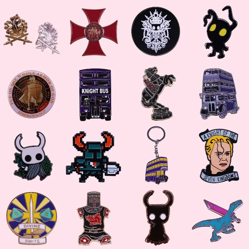 La Migliore Qualità Red Cross Temple Salomone Wizard Magic Ride Cavaliere Bus Spille Smaltate Triple-Decker Car Ticket Jewelry Gifts