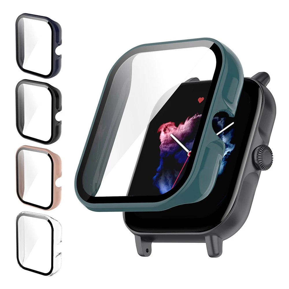 

Защитный чехол на весь экран для Xiaomi Huami Amazfit GTS 3 PC, защитный чехол + Корпус из закаленного стекла