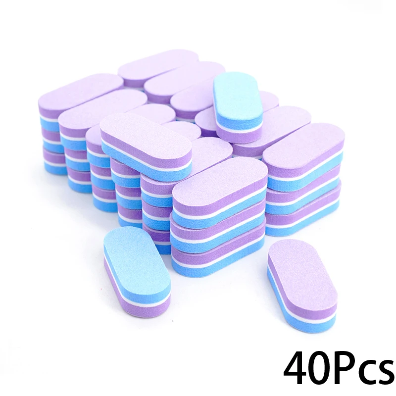 10/20/40Pcs Mini Nail Sponge File Buffer Block Gel Accessories