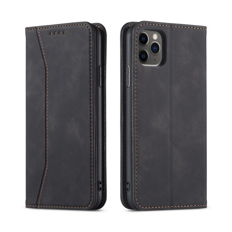 IK84 Anti Drop Card Slot Wallet Small Cow Pattern Magnetic Flip Cover Protective Case For iPhone 15 pro 14 promax
