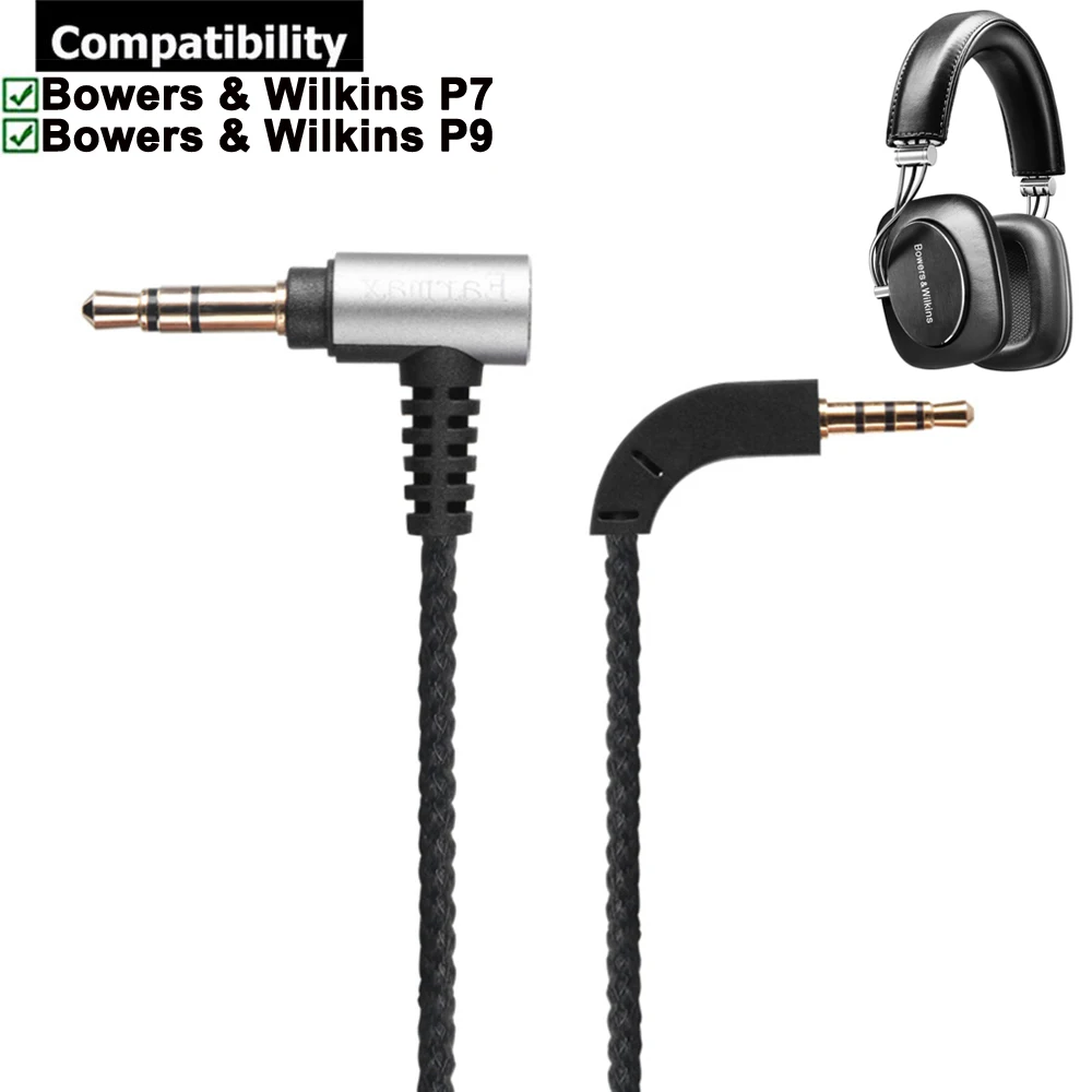 Earmax OFC Replacement Aux 3.5mm Nylon Braided Cable Extension Cord Wire For Bowers & Wilkins B&W P9 P7 Headphones Headsets