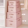 Clothes Quilt Storage Box With Lids Large Capacity Fabric Folding Cloth Organizer Closet Organizer Book Toys Blanket Storage Box 5