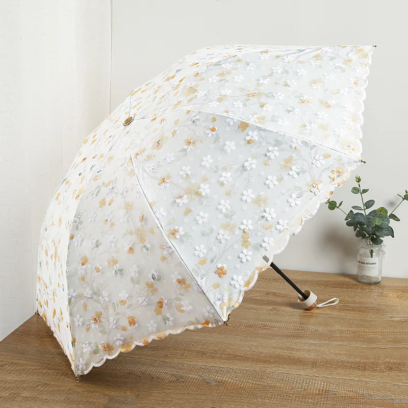 Rain Windproof Umbrella Handle Accessories Decoration Kawaii Sun Umbrella Wedding Lace Home Garden