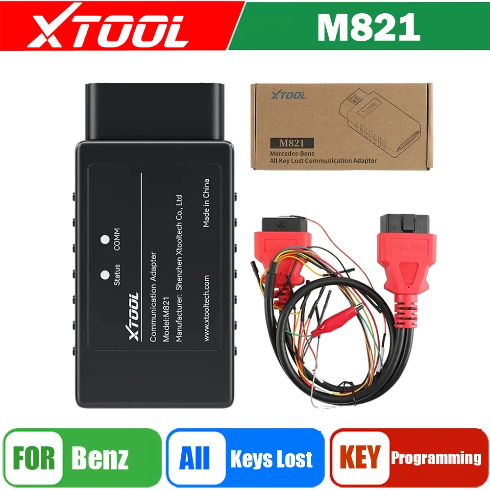 2024 Il Più Nuovo Adattatore Xtool M821 Per Mercedes-Benz Tutte Le Chiavi Perse Hanno Bisogno Di Lavorare Con Il Programmatore Di Chiavi Kc501/X100 Pa
