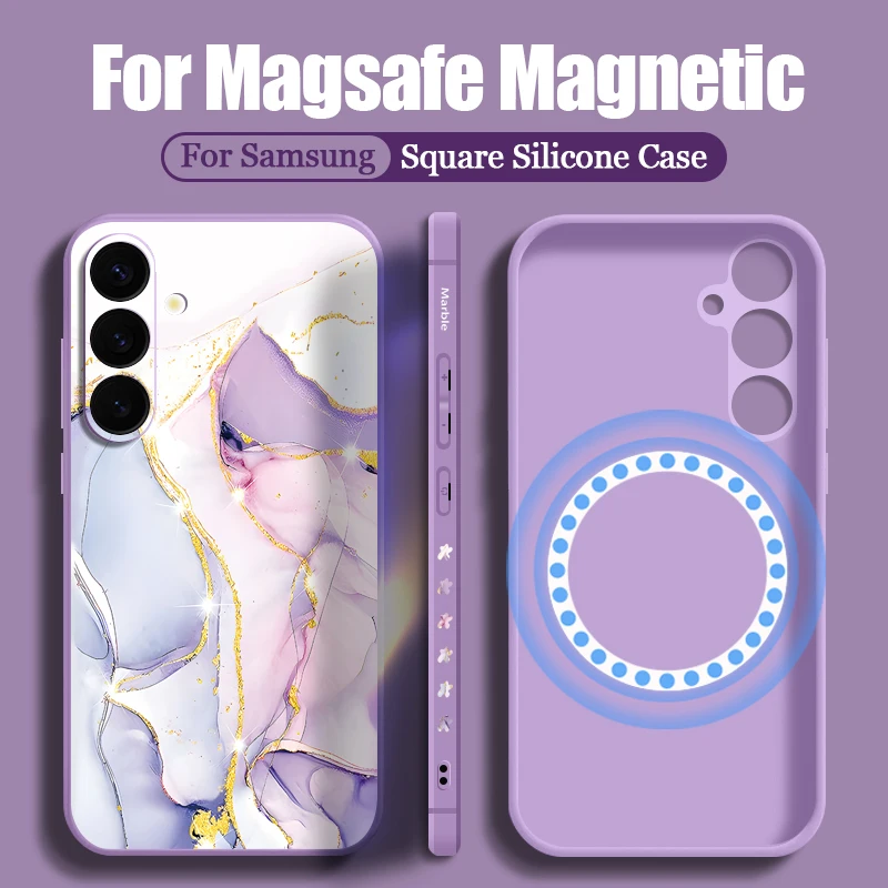 Sandstone Marble Magnetic Case with Magsafe Wireless Charging and Lanyard Cover