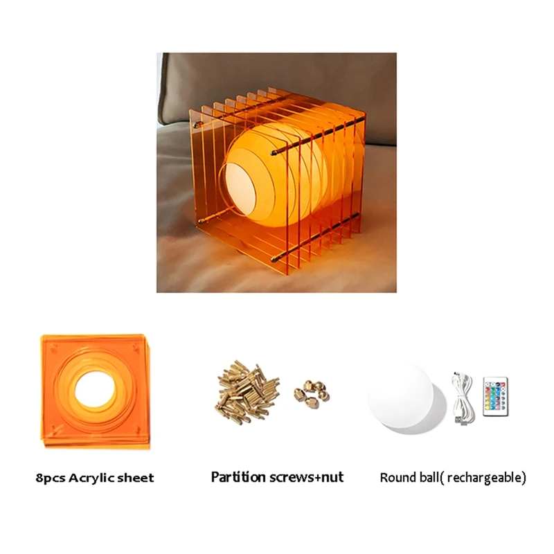 Artistic Acrylic Rechargeable Desk Lamp – Decorative Ambient Night Light 4