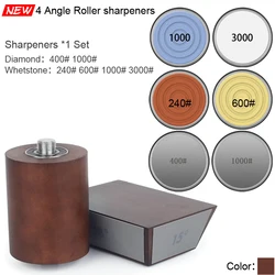 Enhanced Wooden Rolling Knife Sharpener with Adjustable Angles - Professional Diamond Grinding System - Ship With 24h (DIY Set B)