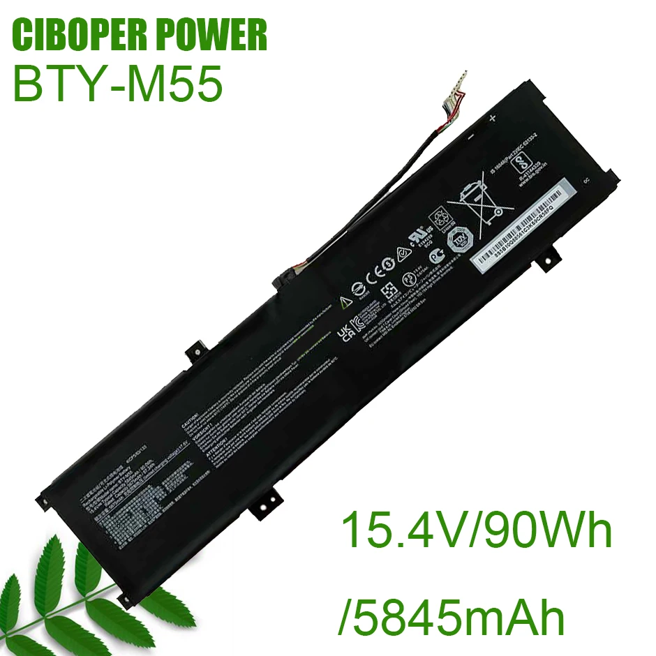 

CP Laptop Battery BTY-M55 15.4V/90Wh/5845mAh For Alpha 15 A3DDK A4DEK B5EEK B5EX 925QA055H Series
