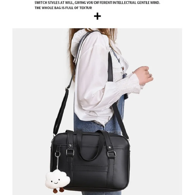 Fashion Japanese Style jk Uniform Bag girl shoulder Bag Women's Skew Straddle Commuter Female PU Leather Minimalist handbag