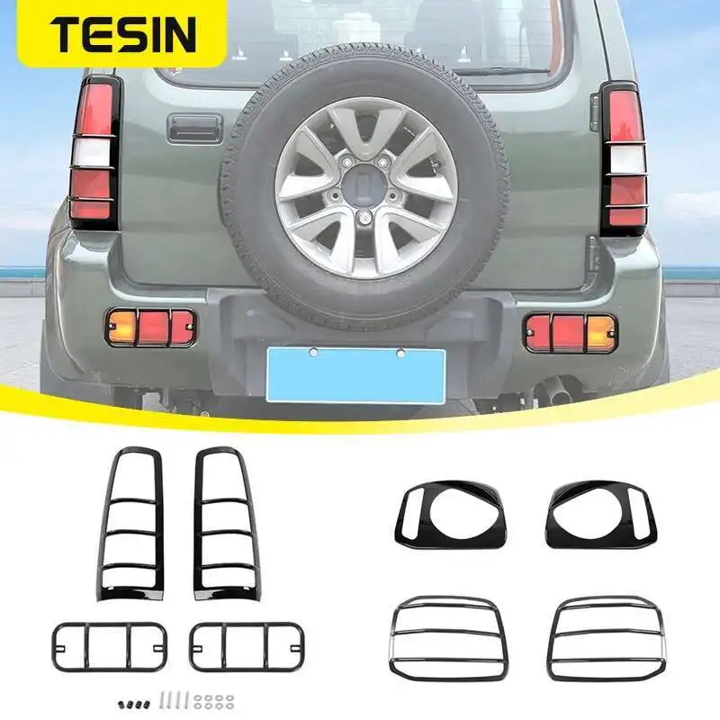 Car Rear Fog Light Tail Light Lamp Decoration Cover Headlight Trim Frame for Suzuki Jimny 2007- Exterior Accessories Car Tail Light Decals Tail Lamp Cover