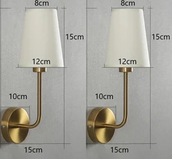 Nordic Minimalist LED Wall Lamp with Linen Lampshade - Golden (Two pieces)