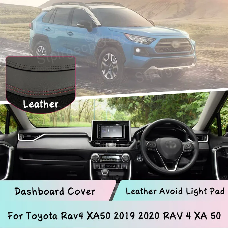 

Кожаный коврик для приборной панели Toyota Rav4 XA50 2019 2020 RAV 4 XA 50, светостойкий коврик, солнцезащитный козырек, панель приборной панели, автомобильные аксессуары