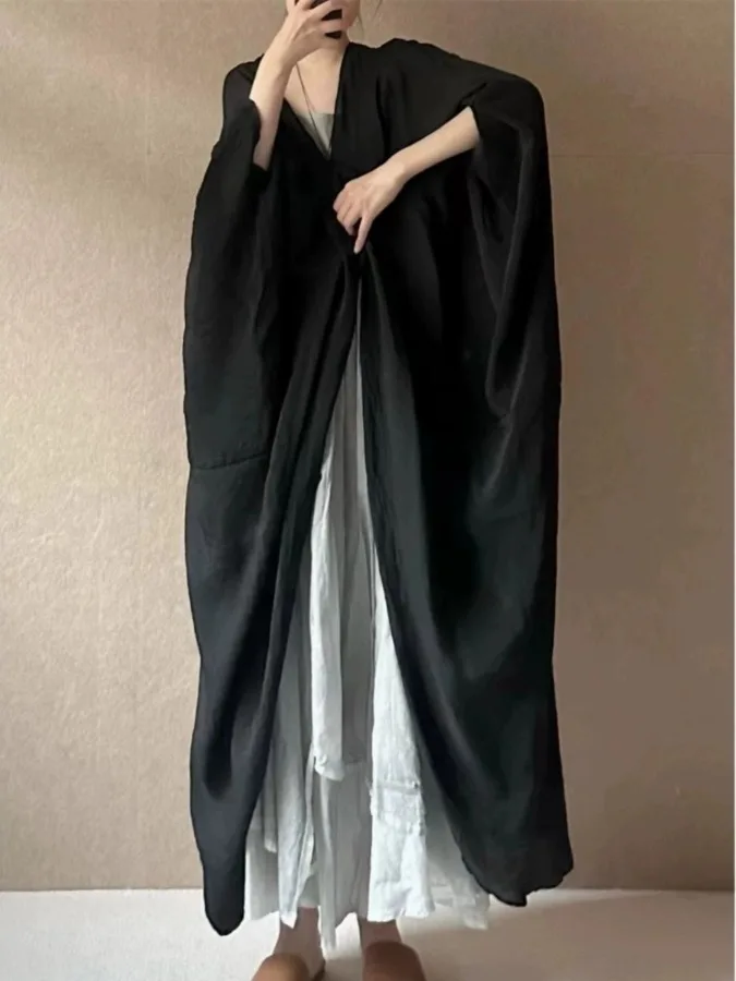 New Chinese Sle Long Batwing Sve Sun Protection Brand Women's irt Zen Spirit Loose Fit Regular Length Open Cardigan