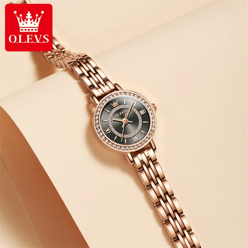 OLEVS New Fashion Quartz Watch for Womens  Stainless Steel Waterproof Womens Watch Top Brand Luxury Wristwatch Relogio Feminino