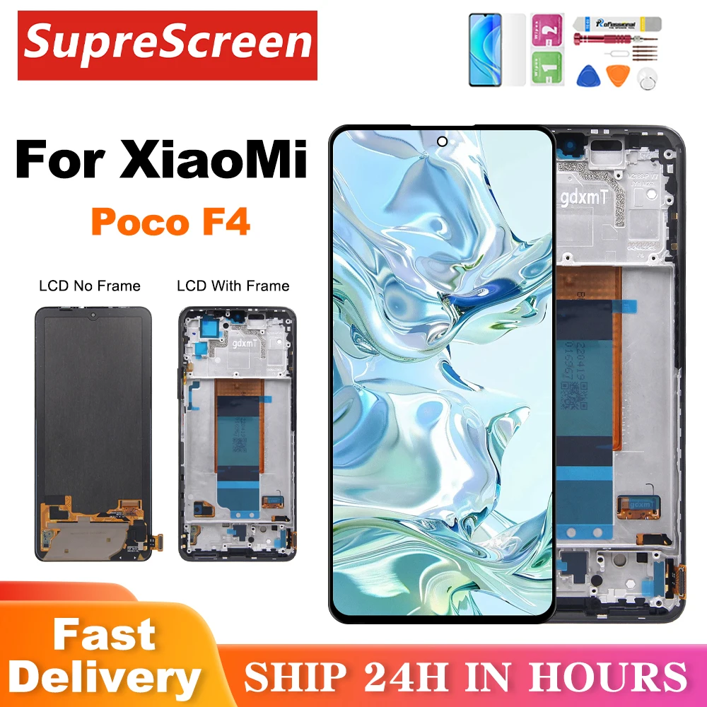 Écran LCD Complet Avec Châssis Pour Xiaomi POCO F4 5G 2022 - Night Black - Neuf