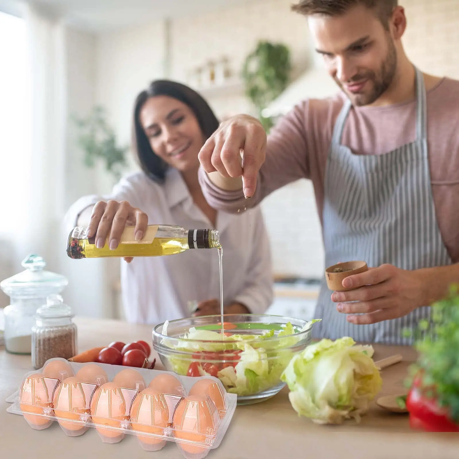 Generic 5 Packs Plastic Egg Cartons Bulk Empty Clear Egg Tray Egg