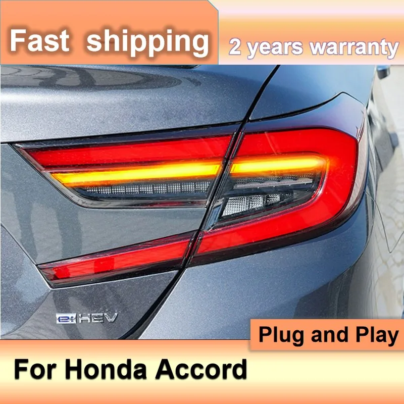 

Автомобильные аксессуары для Honda Accord, задний фонарь 2017-2020 LED Accord 10th, задний фонарь DRL, противотуманный сигнал поворота