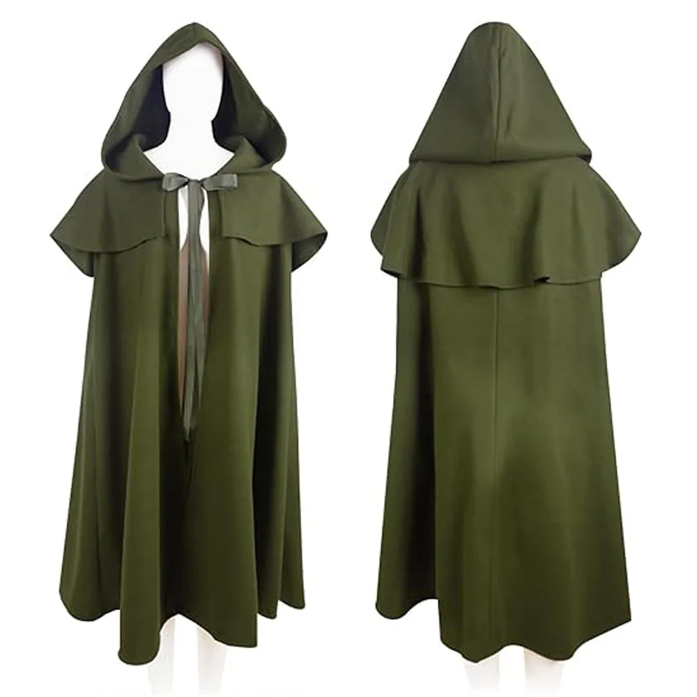 BSBUY Unisex Middeleeuwse Set met Mantel en Groene