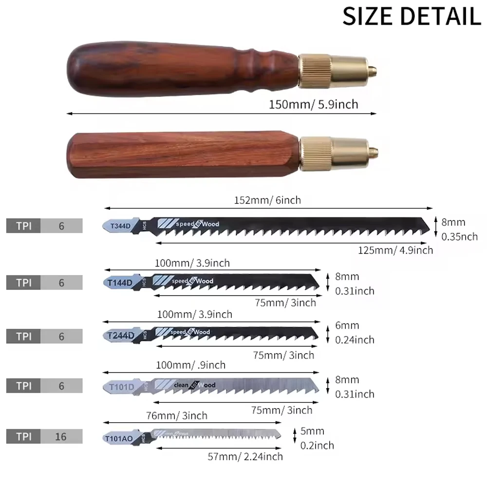 Mini Hand Saw Set with High Carbon Steel Coarse & Fine Tooth Saw Blade for Cutting Wood Replaceable Blade and Wood Handle