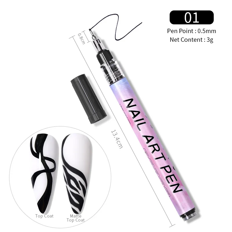 12PCS Nail Art Marker Pen Set