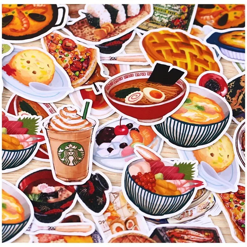 32 stücke kreative süße selbst gemachte tägliche Essen/Getränk Scrap booking Aufkleber/dekorative Aufkleber/DIY Handwerk Fotoalben/Kofferraum Sticks