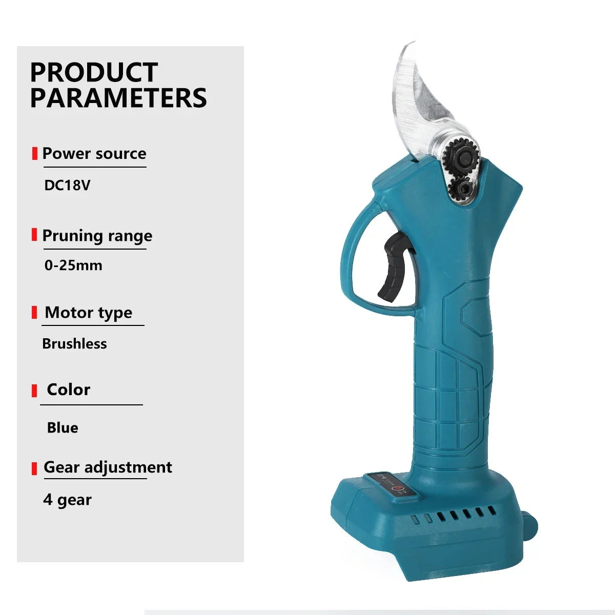4 Gear Cordless Electric Pruner Rechargeable Pruning Shear Efficient Fruit Tree Bonsai Tree Branches Cutter for Makita Battery 3