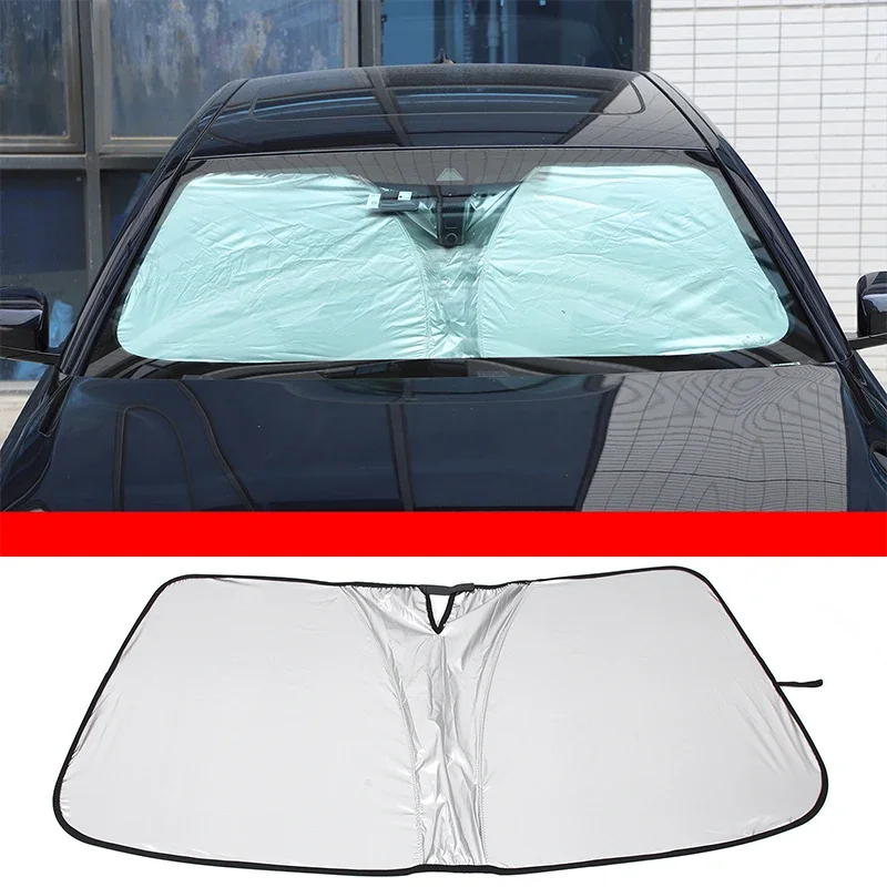 

For BMW 5 Series 2018-2023 Silver Tape Car Styling Car Front Windshield Anti-UV Sun Protection Mat Car Protection Accessories