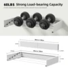 Laundry Drying Rack Collapsible Wall Mounted Clothes Drying Rack Length 80cm&1meter 5 Aluminum Rods, 60lb Capacity Laundry Racks 2