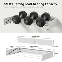 Laundry Drying Rack Collapsible Wall Mounted Clothes Drying Rack Length 80cm&1meter 5 Aluminum Rods, 60lb Capacity Laundry Racks 2