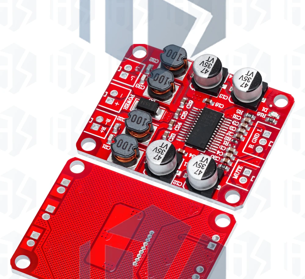 1 ~ 10PCS TPA3110 Digitales Leistungsverstärkermodul 2x15W Zweikanal-Stereo-DIY-Lautsprecherverstärker Elektronikdesign PCB DC 12V Rot – Detail 26