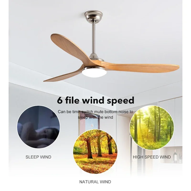 70inch Large Size Wood DC Ceiling Fan Industrial Fans with 24W LED Light And Remote Control Wood Fans for Home Ventilador Tech