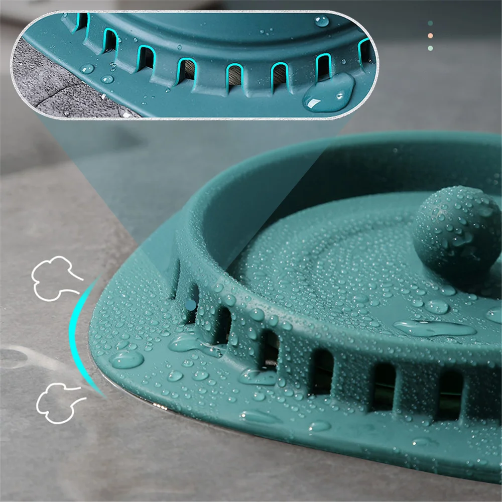 Household Shower Floor Drain Stopper Hair Catcher Strainer Anti-blocking Kitchen Sink Plug Filter Deodorant Bathroom Supplies sink filter,sink strainer,shower drain catcher,floor drain filter,hair drain catcher,hair drain filter,floor drain hair catcher,drain hair catcher,floor drain hair filter,shower filter