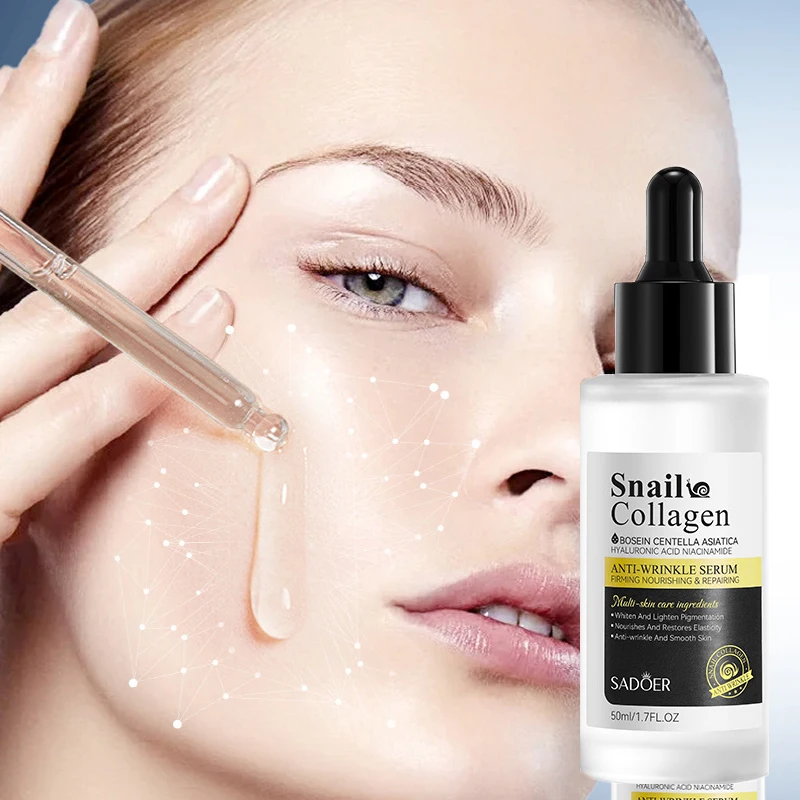 Snail Face Serum Anti-aging Wrinkle Removal Collagen Essence Facial Whitening Moisturizing Serum Firming Lifting Skin Care 50ML 2