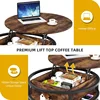 Round Coffee Tables for Living Room,Lift Top Coffee Table with Storage, Farmhouse Wood Coffee Table,Circle Coffee Tables 4