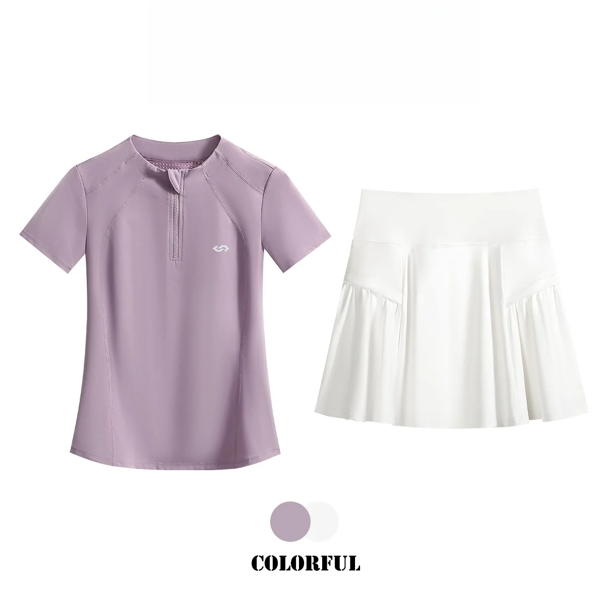 ตัวเลือกสินค้า ชุดกีฬาผู้หญิง 2 ชิ้น กระโปรงเทนนิส Skort ฤดูร้อน 2025