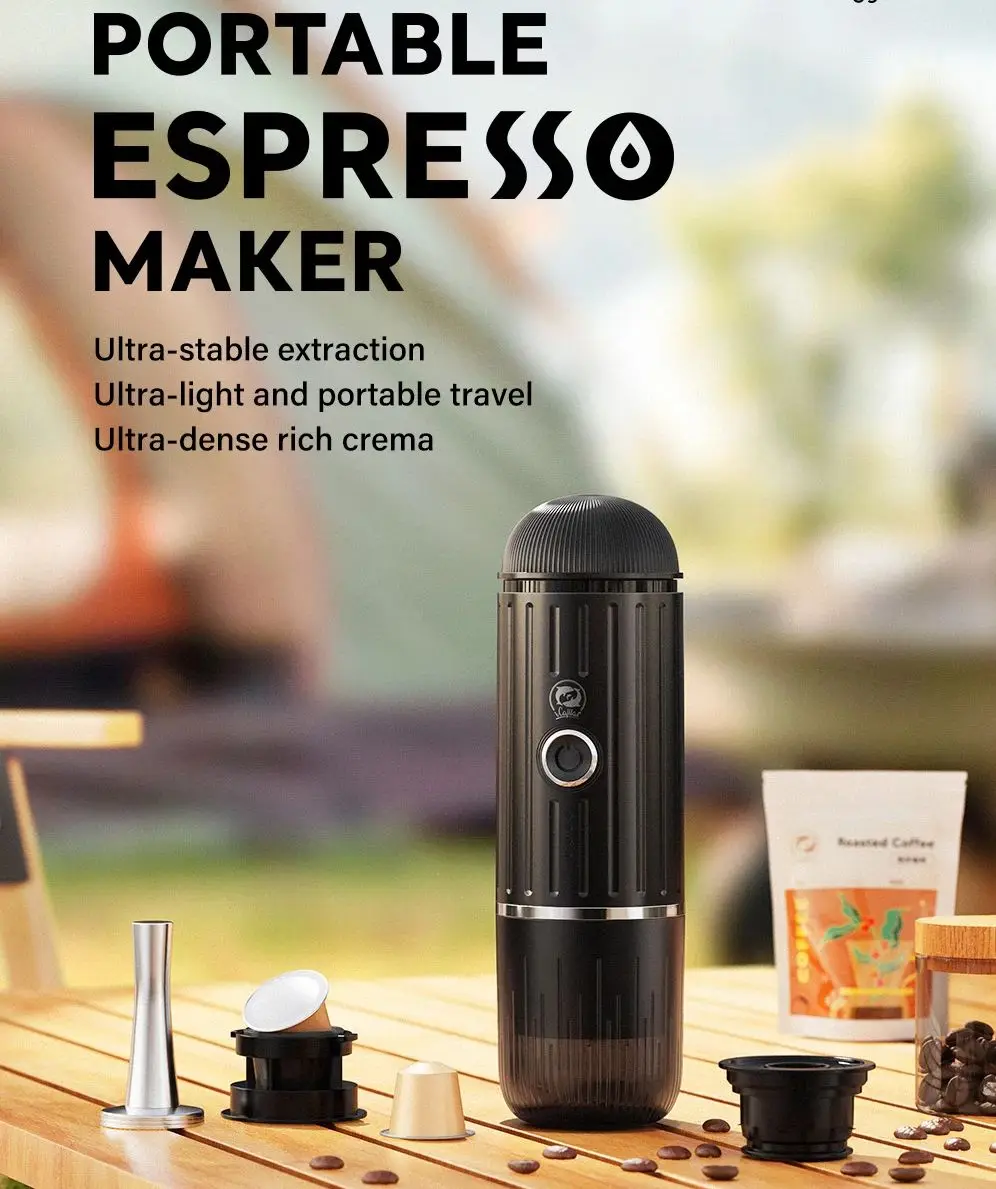 30ML/70ML Expresso Coffee Maker Portable Coffee Machine for Car & Home,Type C charging port Fit Nexpresso Capsule and powder