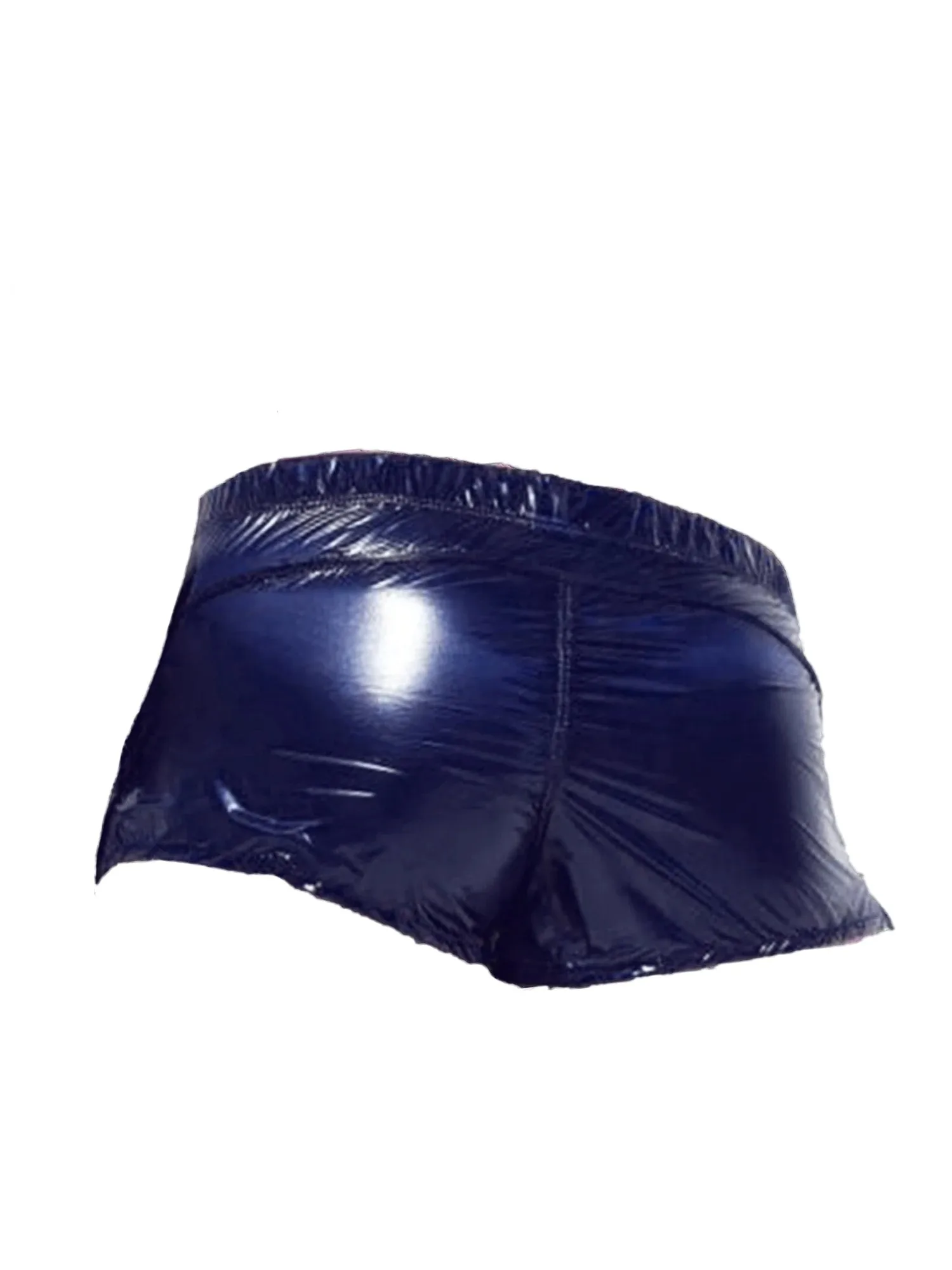 Mens Glossy Swimming Trunks Shorts Low Rise Solid Color Slim Fit Sides Slit Shorts Vacation Beach Pool Party Nightclub Costumes 5