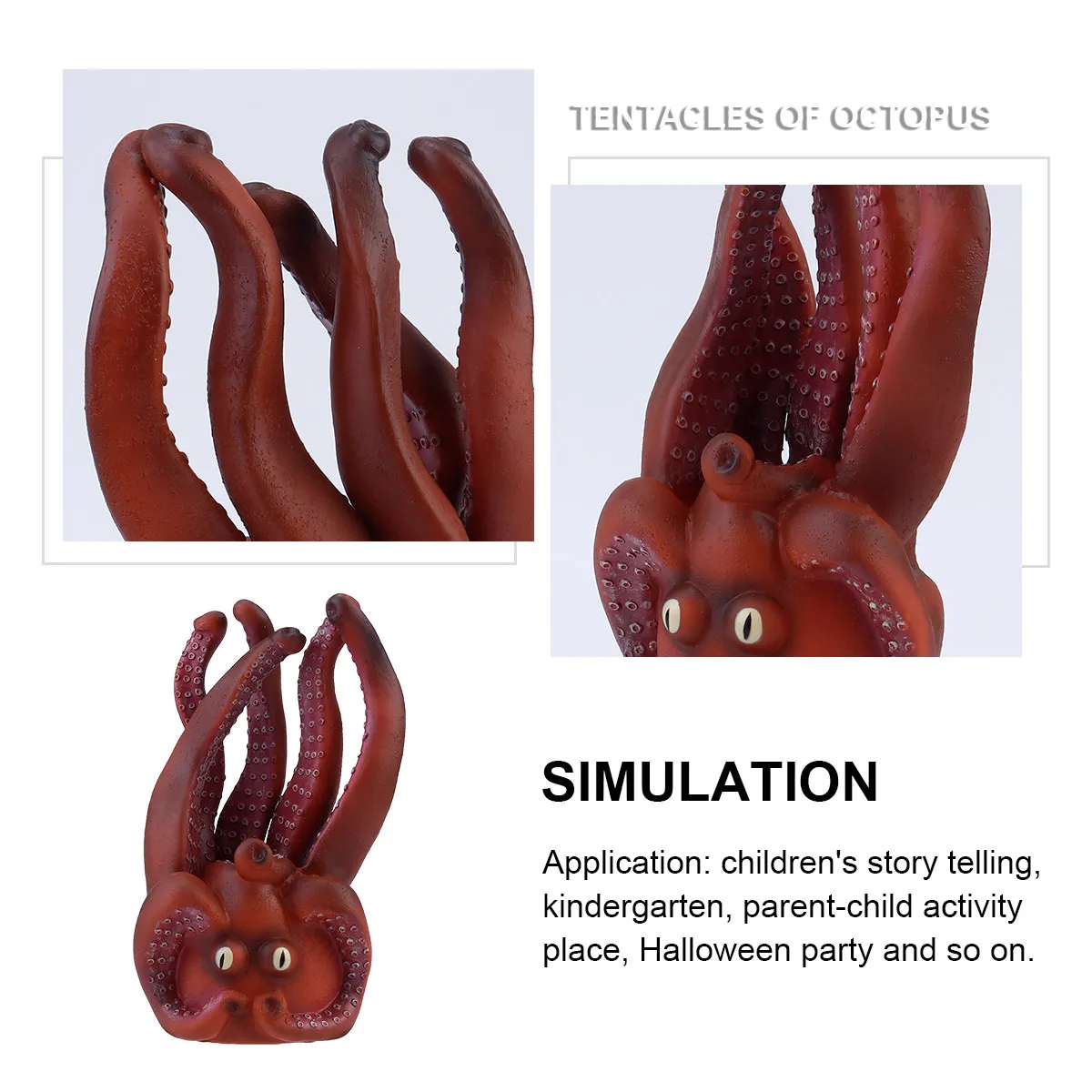 1Pcs 문어 손 인형 창의적 실물 같은 역할 놀이 공연 소품 어린이 상상력 그룹 놀이 손 손가락 장갑