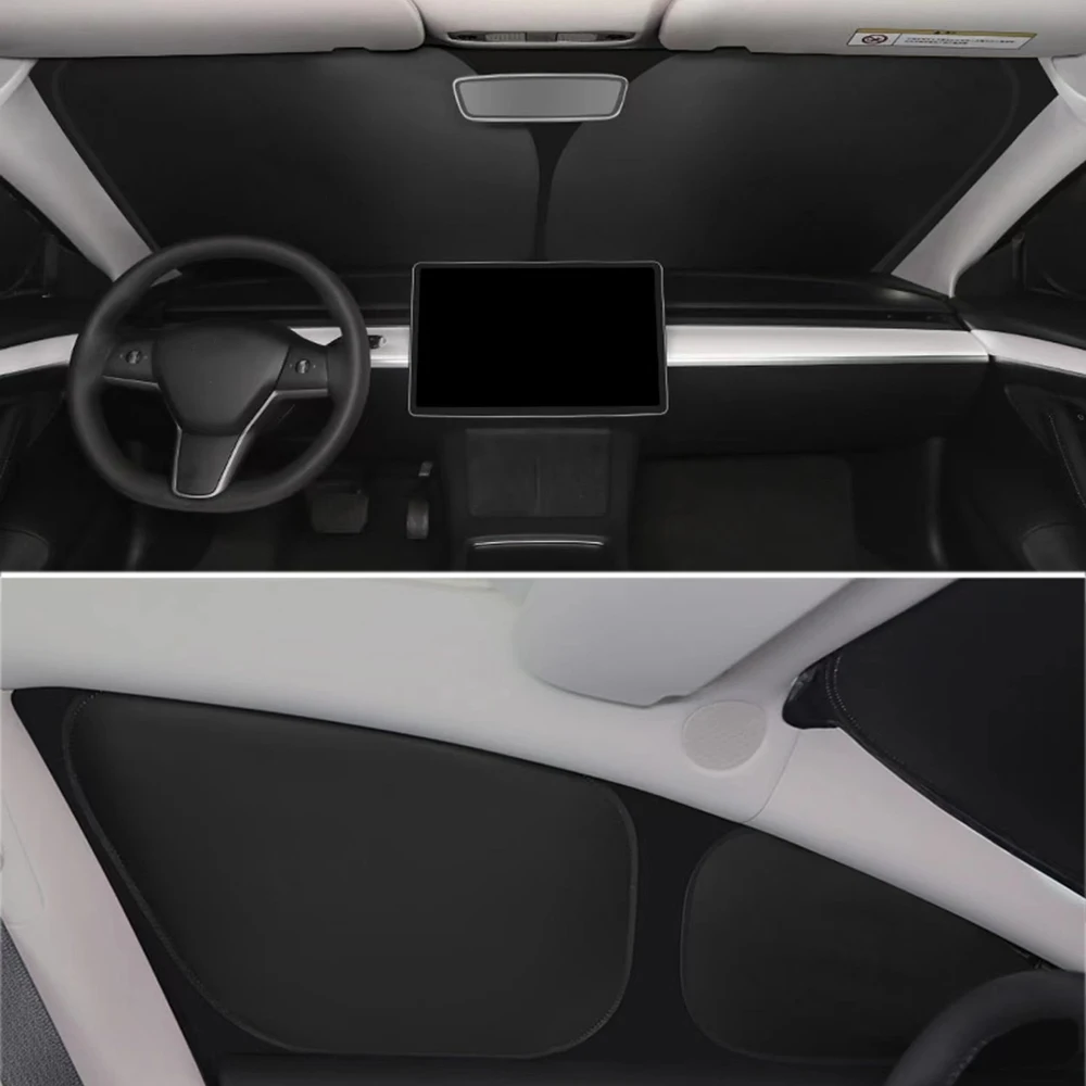 Car Side Window Sunshade Sun Visor, Pára-brisa dianteiro e traseiro, Privacy Window Shield Screen, Tesla Model 3, Modelo Y Acessórios