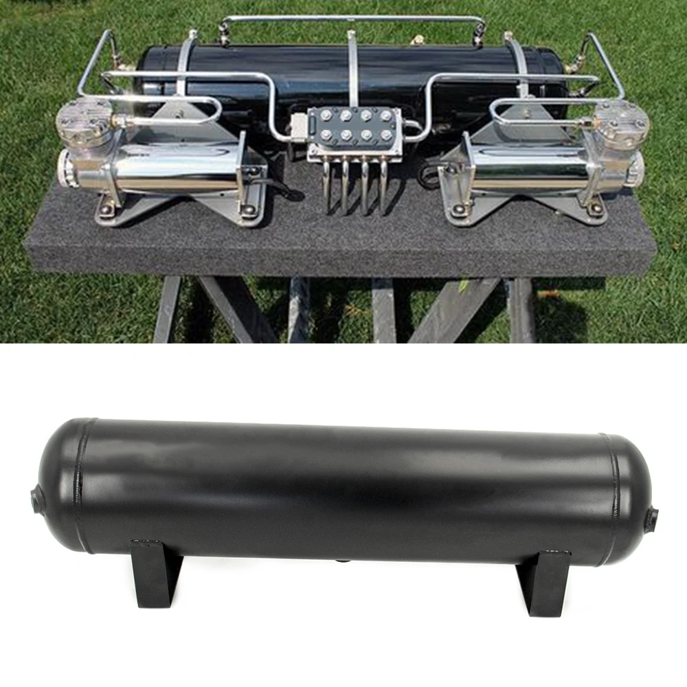 3 Gallon 4 Gallon 5 Aluminum Air Cylindern Black Air Tank Pneumatic Suspension Tank Horn 1/4 NPT Holes air tank